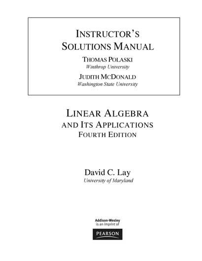 Download Solutions Manual of Linear Algebra and Its Applications PDF
